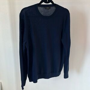 Vince navy blue extrafine merino wool crew sweater